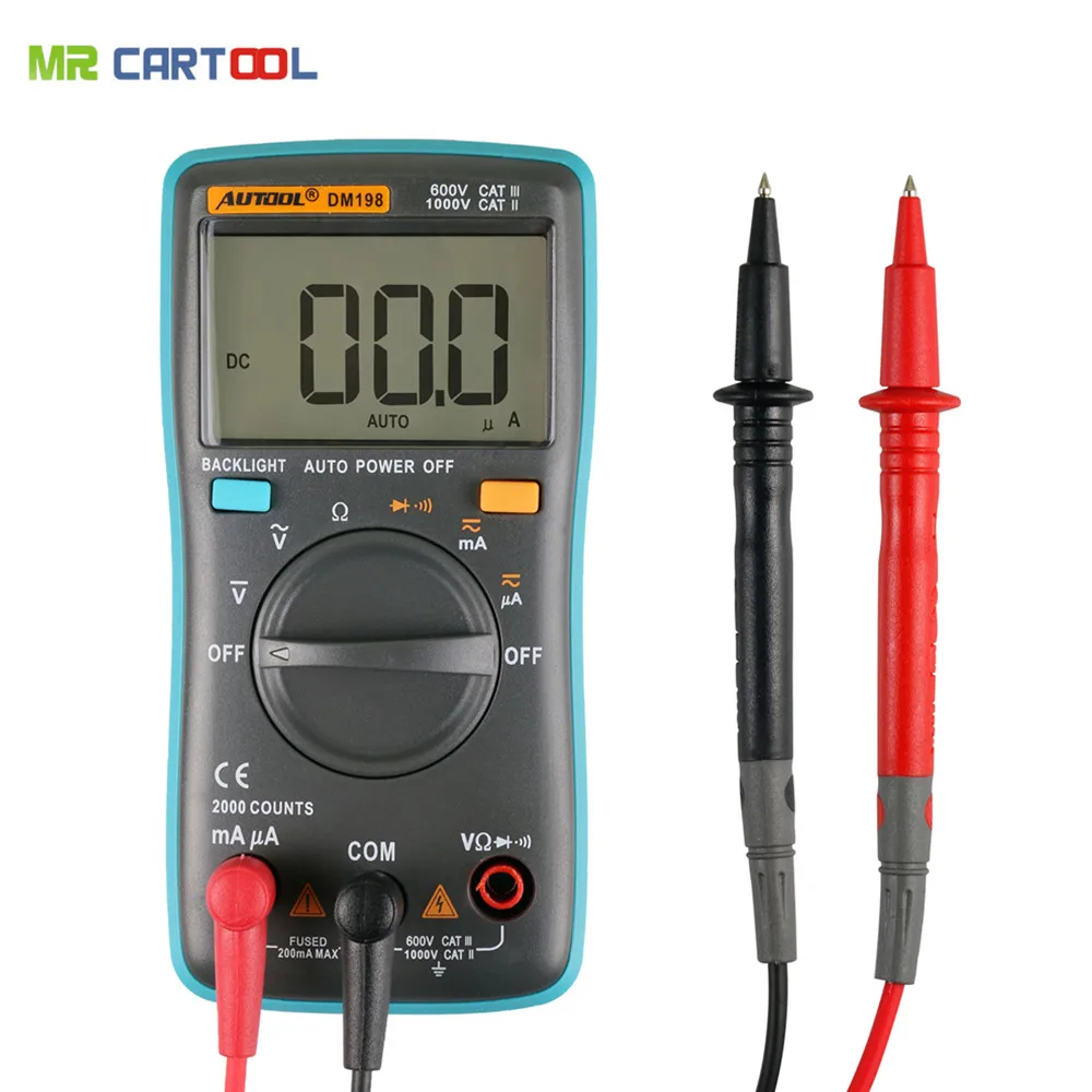 Prix pour Autool dm198 autoranging multimètre numérique 2000 points rétro-éclairage ac/dc ampèremètre voltmètre ohm mètre portatif Prix pour Autool dm198 autoranging multimètre numérique 2000 points rétro-éclairage ac/dc ampèremètre voltmètre ohm mètre portatif