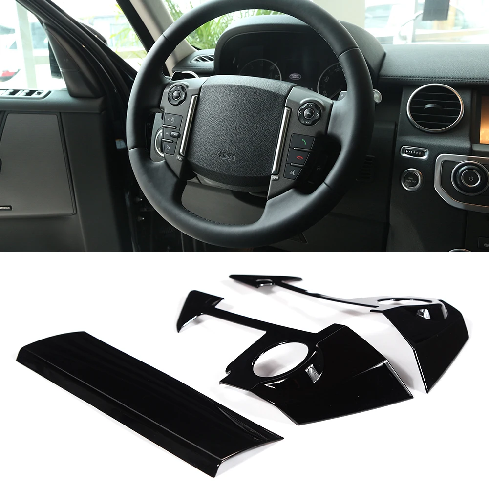 

3PCs Steering Wheel Decoration Car Atuo Accessories Cover Trim for 10-16 Land Rover Discovery 4 Self-adhesive Styling Sticker