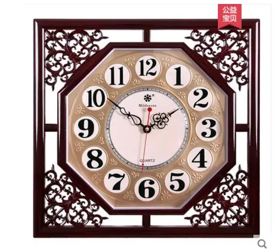 idea square sitting living room Chinese family electronic quartz Clock calendar watches in statues Home wedding decoration dies