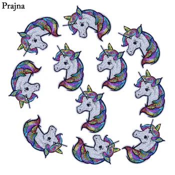 

Prajna Hippie Unicorn Ironing Sequined Patches Cartoon Badges Cheap 10PCS Set Patch For Clothing Ornament Handicrafts Accessory