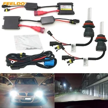 FEELDO Автомобильные фары 9004 9007 ксеноновая лампа Hi/короче спереди и длиннее сзади) Луч би-ксеноновая лампа 35 Вт AC/DC 12 V тонкий комплект ballast HID# HQ4477