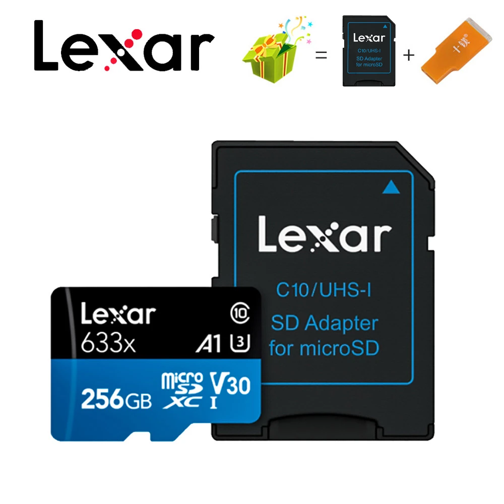 Карта памяти Lexar, 512 ГБ, 256 ГБ, 128 ГБ, 64 ГБ, U3, 98 МБ/с./с, 32 ГБ, Micro sd карта, класс 10, UHS-3, флеш-карта, память, Microsd, TF/sd карта s