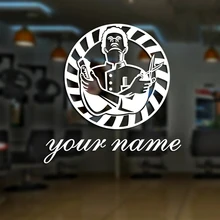 Man Barber Shop Sticker Your Text Chop Bread Decal Haircut Shavers Posters Vinyl Wall Art Decals Decor Windows Decoration Mural