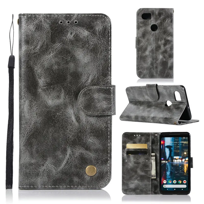 Роскошные Винтаж Ретро кошелек кожаный чехол для Google Pixel 2/2 XL книга откидная