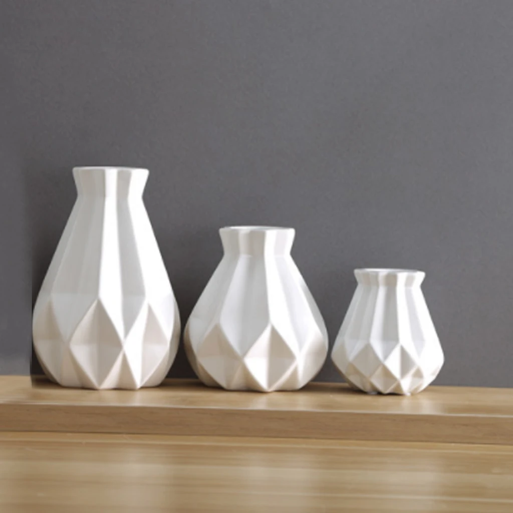 Европейская короткая матовая Алмазная фарфоровая ваза, современная модная оригинальная керамическая ваза для цветов, для кабинета, прихожей, дома, свадебного украшения