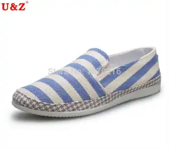 

Nautical Style Sky Blue White Stripes Shoes Male Casual Sneakers,Classic Design Navy/Red white Breathable Canvas Shoes Holiday
