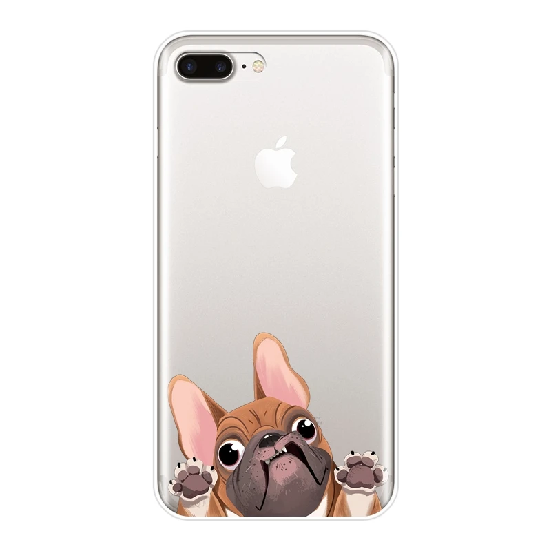 No.5 ТПУ задняя крышка для iPhone X XR XS MAX 8 7 6 S 6 S Мопс Собака Французский бульдог силиконовый мягкий чехол для iPhone 8 7 6 S 6 S Plus чехол для телефона - Цвет: No.5