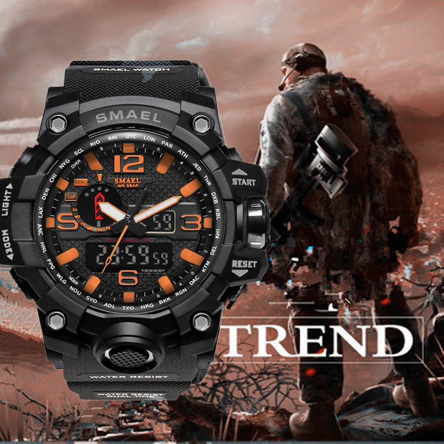 SMAEL New Watch Men G Style Wateproof S Shock Sport Mens Watches Top Brand Luxury LED Digital-watches Military Army Wristwatches