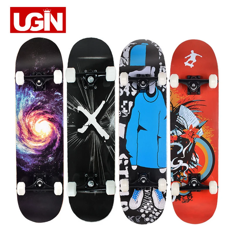 

UGIN Freestyle Printing Street 19cm Long Skate Board Complete Graffiti Style Professional wooden Skateboard Skateboards Maple