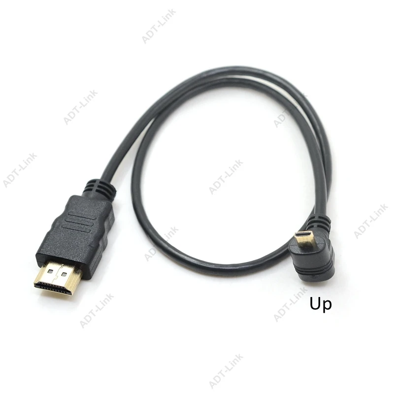 Угловой HDMI Micro HDMI кабель d-типа левый и правый и вверх и вниз 1,4 3D 1440P кабель адаптер для HDTV XBox мобильный телефон Настольный кабель