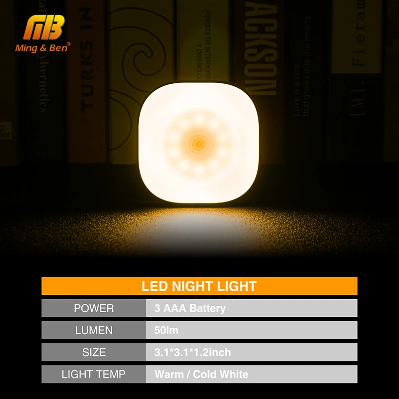  10leds LED PIR Sensor Night Light Motion Sensor Lamp Activated Wall Lights Auto On Off AAA Battery  - 32963910705