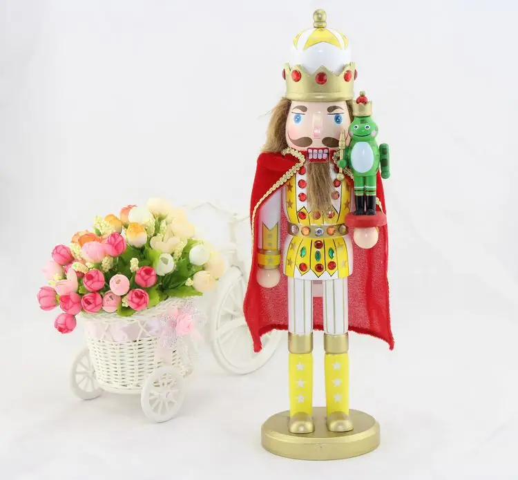 38cm Wooden Nutcracker Doll Prince Handcraft Decoration Christmas Gifts Toy