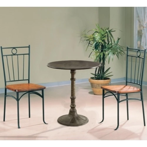Round Transitional Metal Bistro Dining Table, Bronze (5)