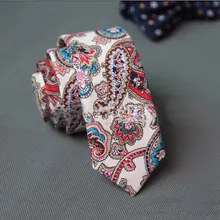 Mantieqingway Хлопок Мужской Галстук Пейсли и цветочные галстуки с принтом для мужчин женщин 5 см узкий галстук Gravata тощих галстуки с рисунком Пейсли