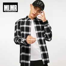 MLMR мужская клетчатая рубашка с длинными рукавами | 218305507