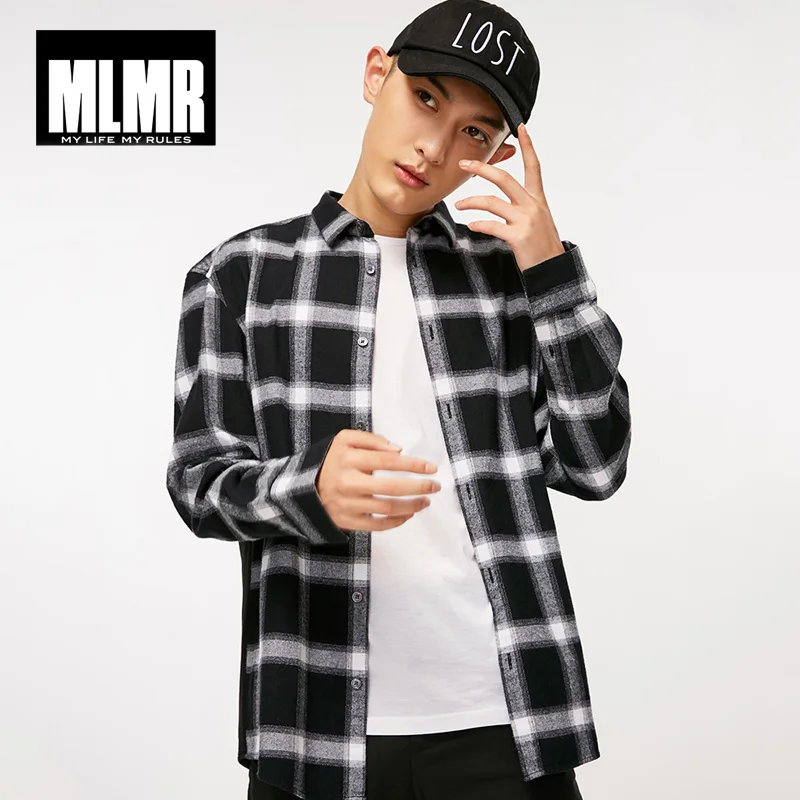 

MLMR Men's Long-sleeved Checked Shirt | 218305507