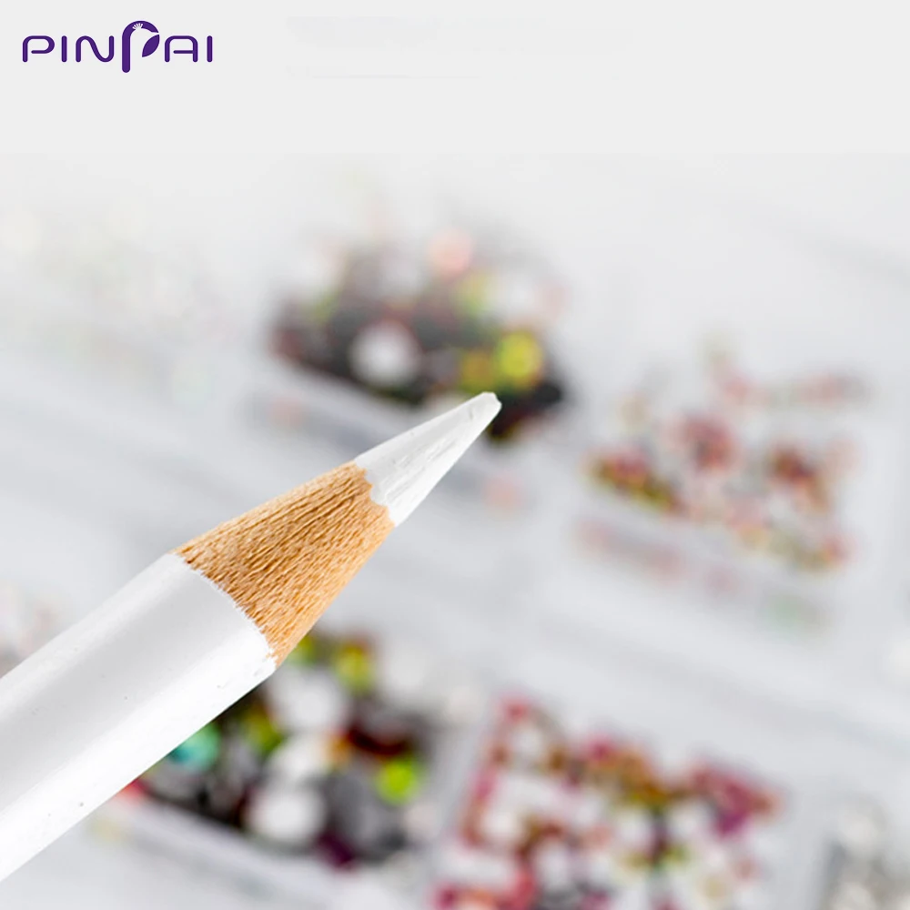 5 Pcs/Set Wooden Nail Art Dotting Pen Adsorb Rhinestones Gems Decoration Stick On Nails Easily Pick Up Pen Manicure Dotting Tool 5