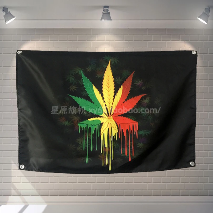 

Leaf Flag Banner Jamaica Bob Marley reggae Music Rock Band Home Decoration Hanging flag 4 Gromments in Corners 3*5FT 144cm*96cm