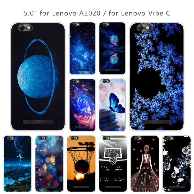 Для Lenovo A2020 синий чехол Роскошный ТПУ гель для Vibe C A2020a40 мягкий силиконовый