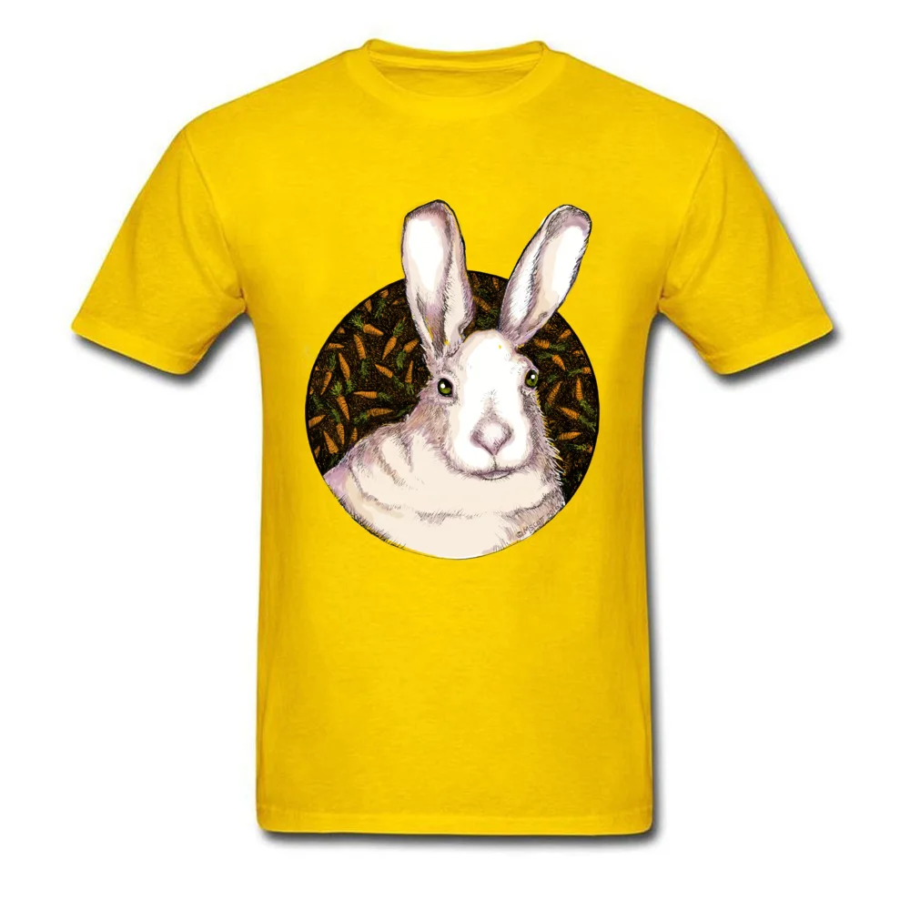 Cool Crewneck T-shirts Summer Fall Tops T Shirt Short Sleeve Faddish Cotton Normal T-Shirt Slim Fit Men Free Shipping Bunny and the Flying Carrots in TechniColor yellow