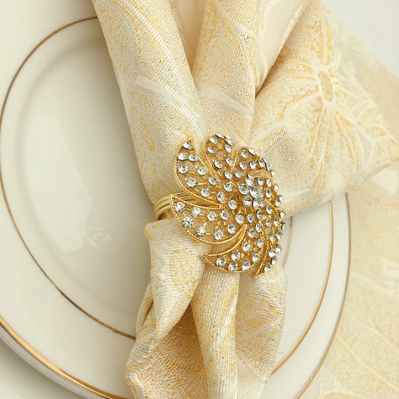 12/pcs high-end restaurant table napkin ring hotel supplies gold hollow napkin buckle collar 12/pcs high-end restaurant table napkin ring hotel supplies gold hollow napkin buckle collar
