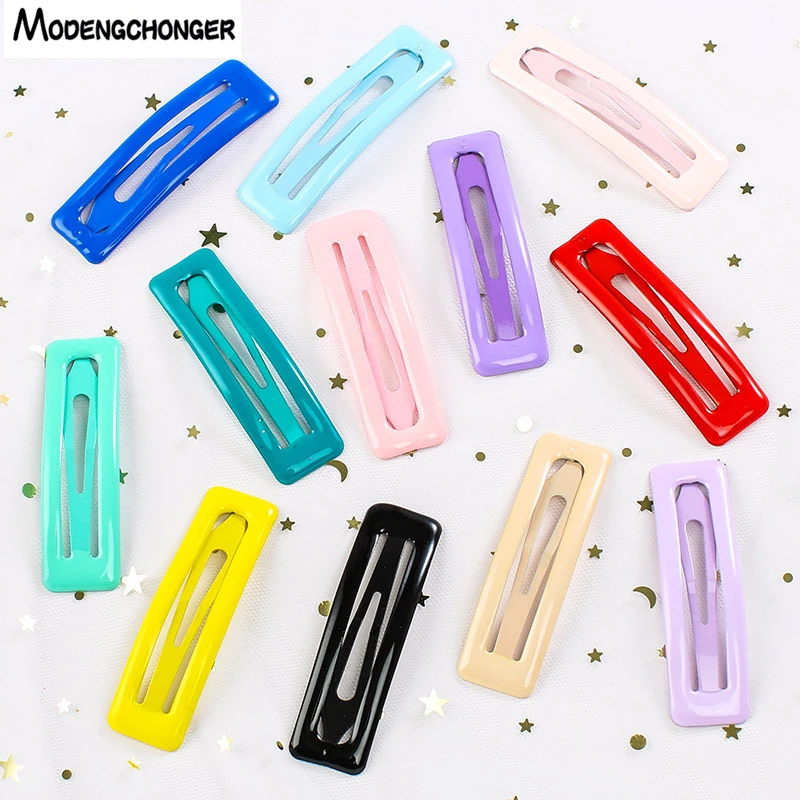 

2PCS Color Square Candy Hair Clips For Girls Alloy Hairpin BB Clip Fashion Women Hairgrips Simplicity Sweet Hair Accessories