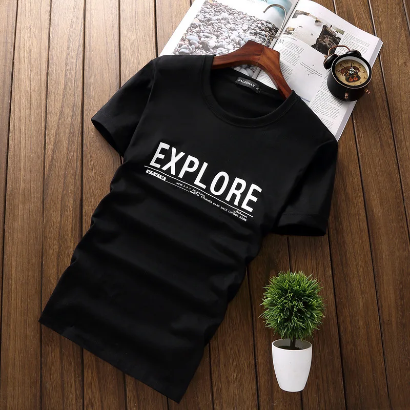 T1287-A1148 Cheap wholesale 2021 summer new Round collar of printed letters leisure men's short sleeve T-shirt | Мужская одежда