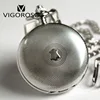 VIGOROSO-Reloj de cadena de acero plateado para hombre y mujer, Reloj de bolsillo mecánico de doble cazador, esqueleto bobinado a mano ► Foto 1/6