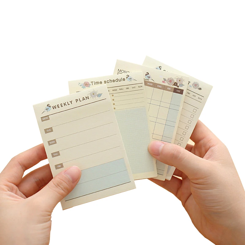 

1pcs Memo Pad Cute School Office Supplies Daily Weekly Monthly Plan Desk Note Pad Planner Agendas Checklist Sticky Notes Label