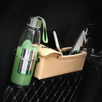 

Hot Car Seat Pocket Multifunctional Box Organizer Leak-Proof Storage Bag with Drinks Holder JLD