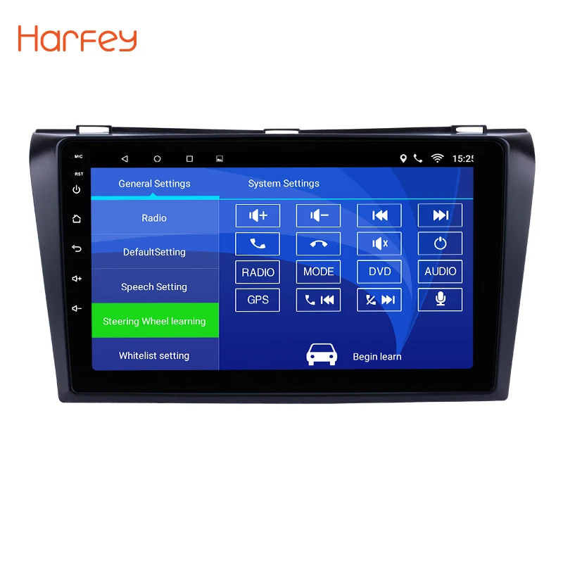 

Harfey 9" Android 8.1/7.1 Bluetooth Car GPS Navigation Radio Multimedia Player for 2004-2009 Mazda 3 support OBD2 WiFi 1080P DVR