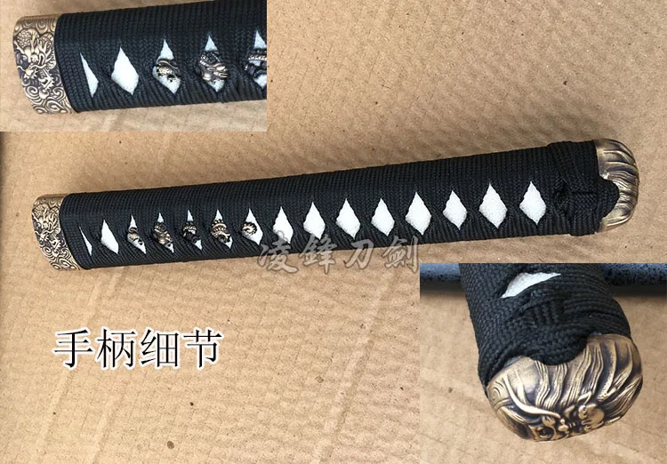 A Set Fittings Tsuba Dragon Guard For Japanese Samurai Sword Katana Accesso+Fish skin And Wood Sheath