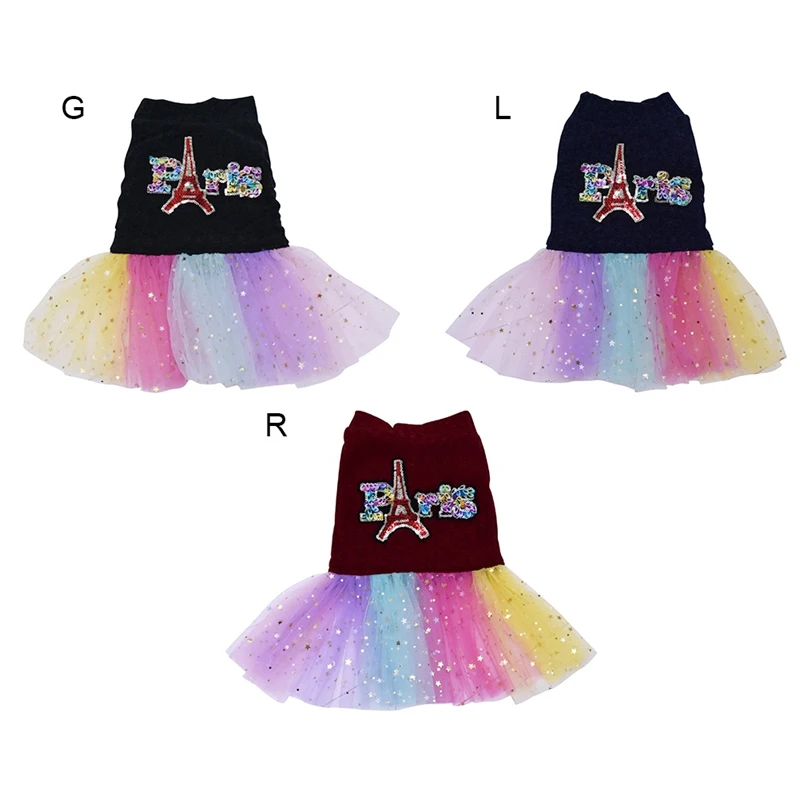 Cute Dog Tutu Dress for Girls Dogs Puppy Princess Dress Colorful Lace Skirt Pet Clothes Wedding Cupcake Apparel for Doggy