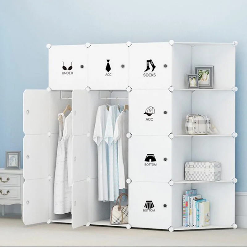

Simple Wardrobe Simple Modern Children Adult Assembly Resin Plastic Storage Closet Magic Cabinet Wardrobe