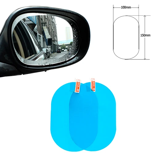 Автомобильный Зеркало заднего вида защитный против тумана автомобиля зеркало окно прозрачная пленка Водонепроницаемый автомобиля Стикеры 2 шт./компл - Название цвета: 100-150