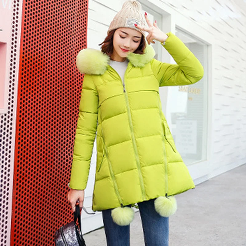 2017 зимняя куртка Для женщин модное пальто меховой воротник хлопка ватник с