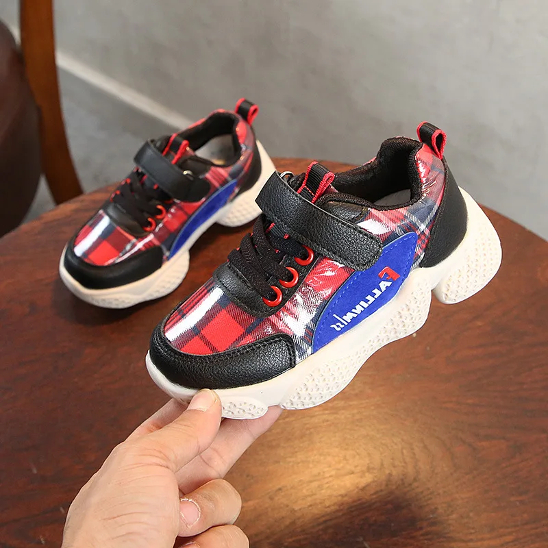 

AFDSWG spring and autumn patent leather shoes girls running shoes red little boys shoes Black casual shoes for kids girls