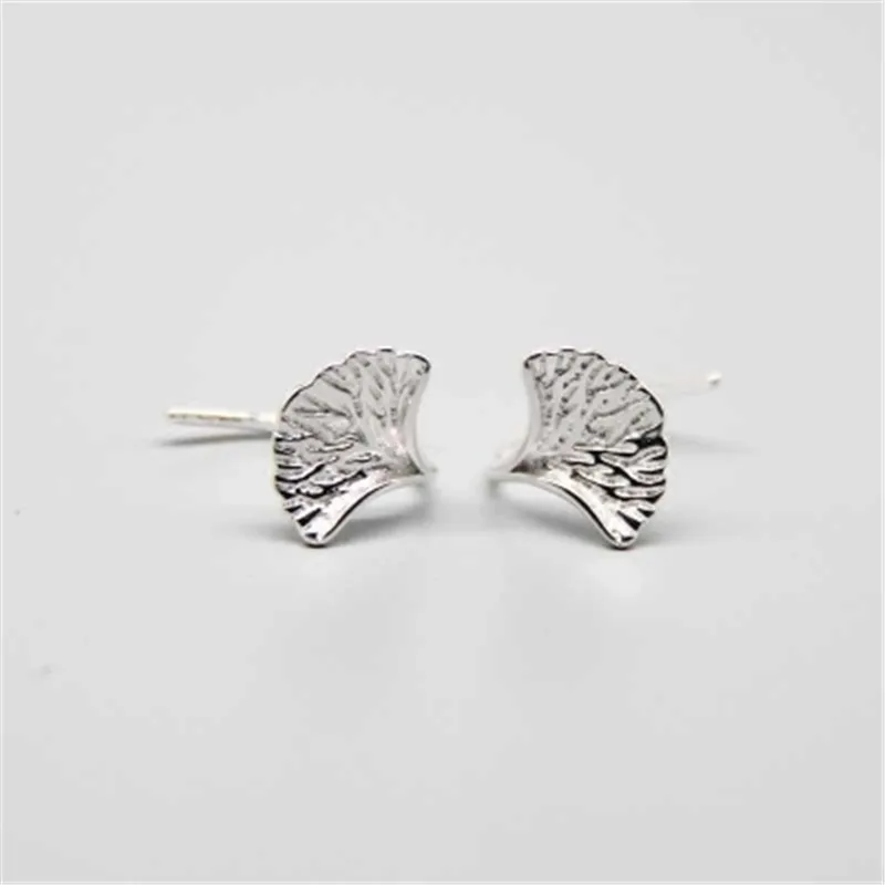 

Ginkgo biloba Sterling silver earrings Simple personality, earrings female students