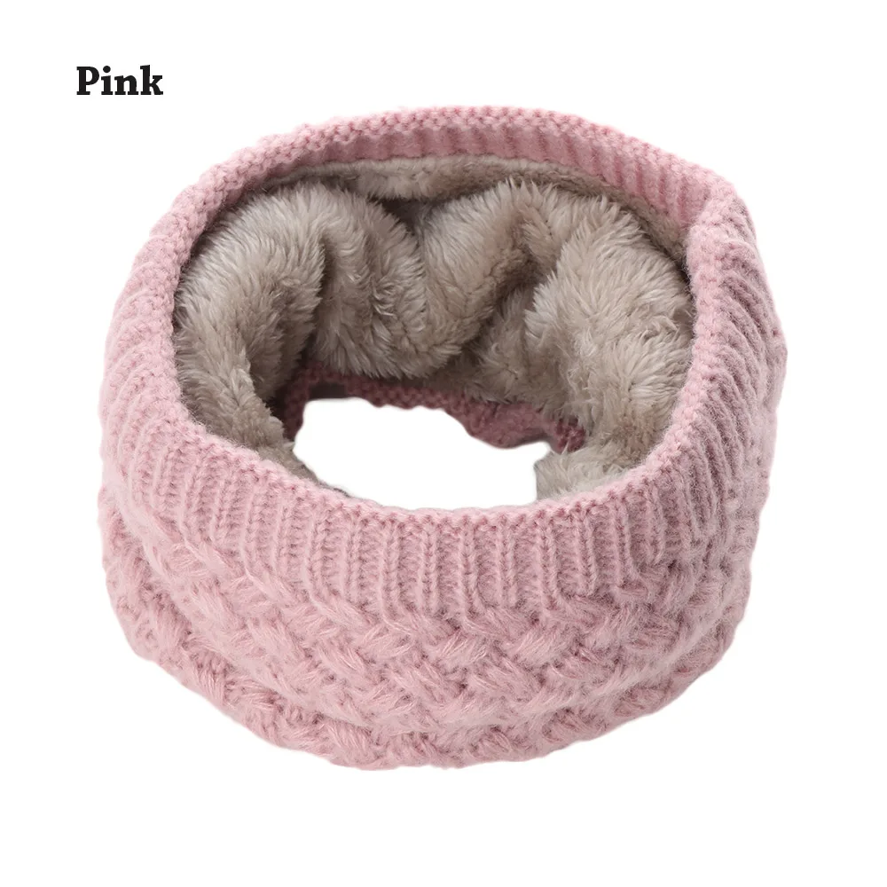 A-pink 1 шт., Зимний теплый шарф-хомут, Круглый вязаный шарф для женщин и девочек, вязаный шерстяной шарф с круглым вырезом, Одноцветный шарф-снуд Infinit - Цвет: A-pink