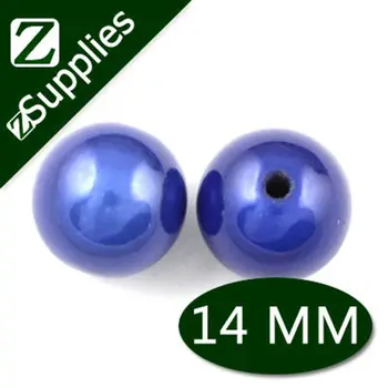 

Dark blue colour 14mm miracle beads in beads for children jewelry accessories acrylic material round chunky beads