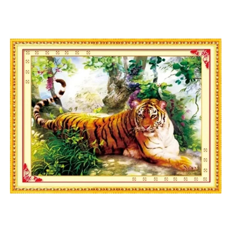 Набор для вышивки крестиком Golden panno из хлопка 11ct с принтом тигра|cross stitch|set for