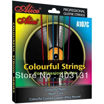 

Classical Guitar Strings ALICE 028-043 Colourful Coated Copper Alloy Wound Guitar Strings Set 6pcs/set