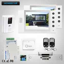 HOMSECUR 8 "Проводной Видео и Аудио Домашний Интерком + LCD Цветной Экран для квартиры TC011-W + TM801-W