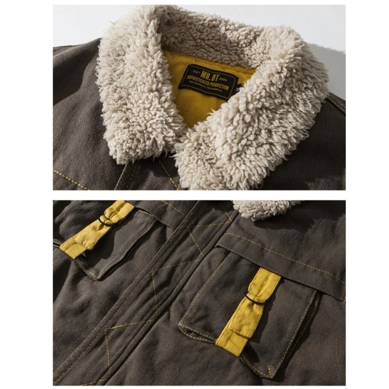 Зимняя новинка, Мужская кашемировая куртка из овечьей шерсти, хлопковая куртка, Мужская свободная модная трендовая Толстая хлопковая подкладка, большой размер, парное хлопковое пальто 248