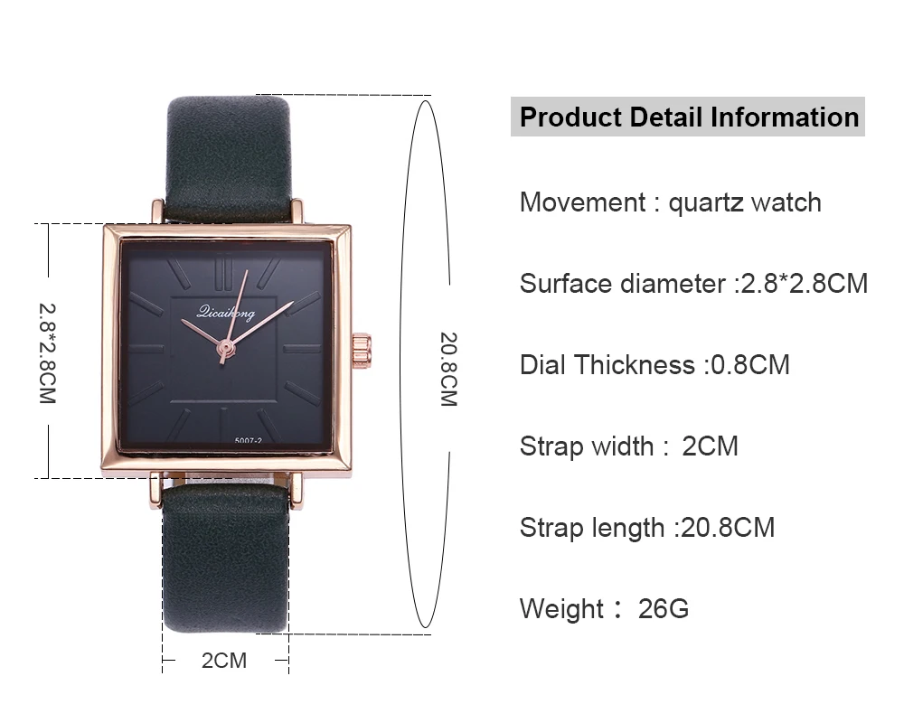 Брендовые женские часы модные с квадратным циферблатом с тиснением под платье кожаный ремешок кварцевые наручные часы женские часы-браслет