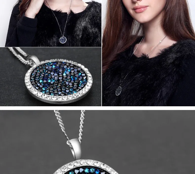 Cdyle Blue Gem женские украшенные кристаллами женские круглый в винтажном и ретро стиле Вечерние геометрические металлические классические новые