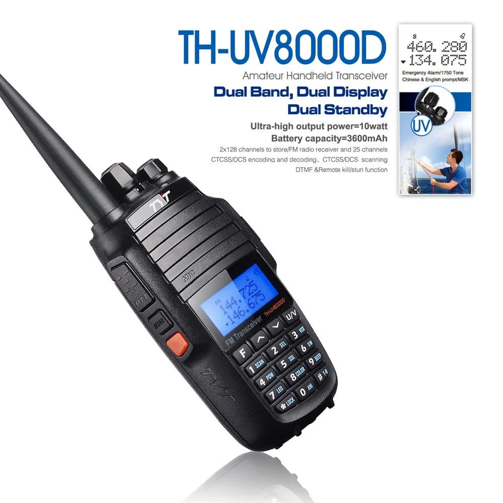 Обновление версии 100% Оригинал Лучшая цена TYT TH-UV8000D Cross Band УКВ 10 Вт Long Range двухканальные рации