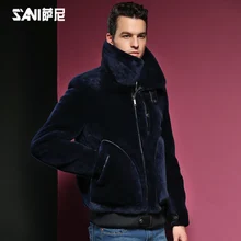 Утепленная натуральная овчина Мужская зимняя теплая черная меховая одежда новая натуральная кожа натуральная овчина меховая Верхняя одежда M 5XL 6XL