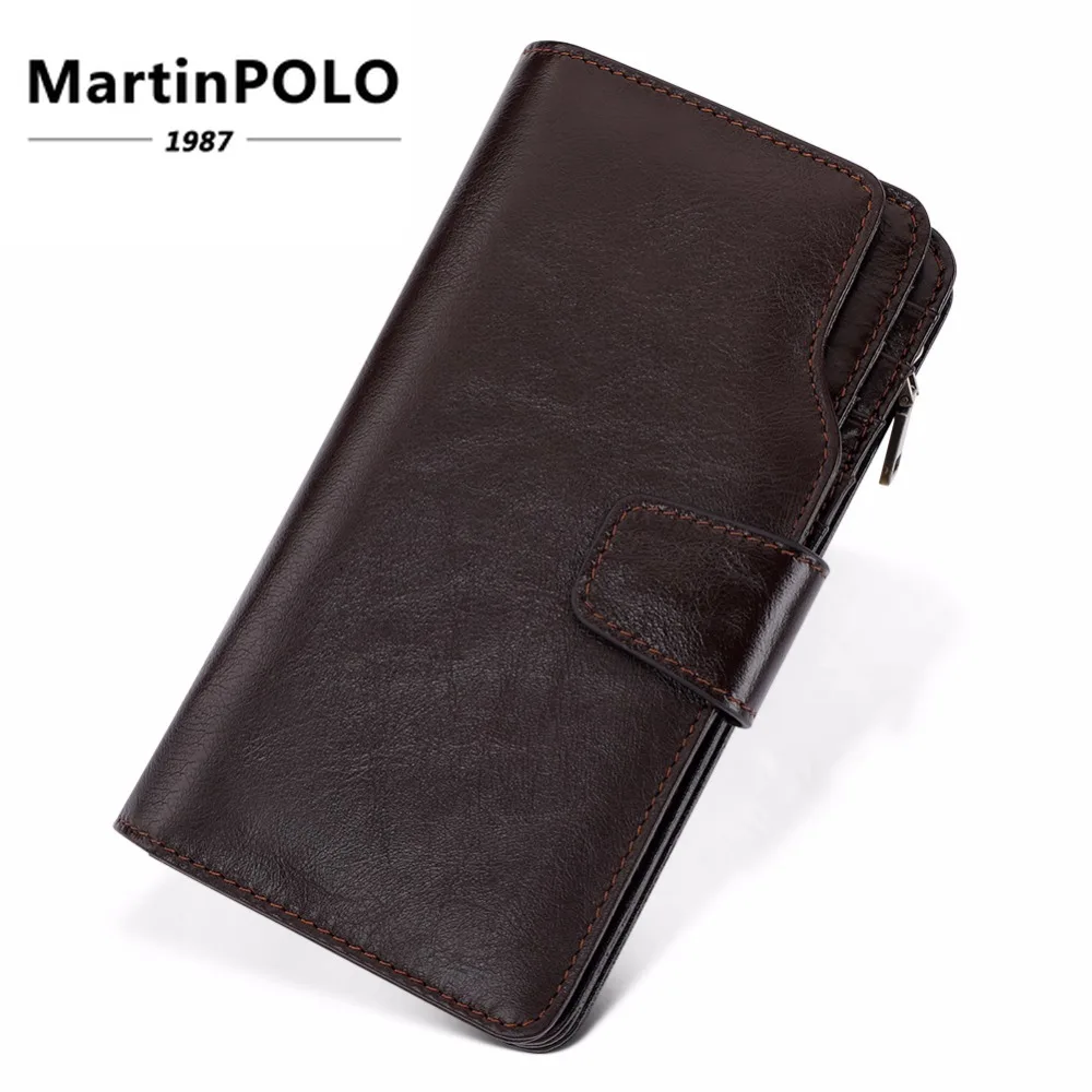 

Brand Luxury Genuine Leather Men's Wallets Long Purse Male Wallet Card Holder Clutch Bags Leather Purse Walets Phone Bags J9322