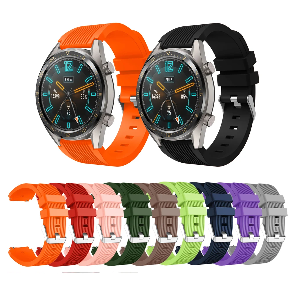 22mm Silicone Strap for Samsung Gear S3 frontier/classic Band for Samsung Galaxy Watch 46mm Strap Band For HUAWEI WATCH GT strap
